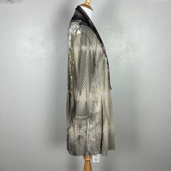 Kamana Cardigan Womens L Open Floral Velvet Burnout Forest Fairy Boho Festival - Picture 8 of 16